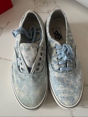 Vans Acid Wash Denim Sneakers in Pale Blue